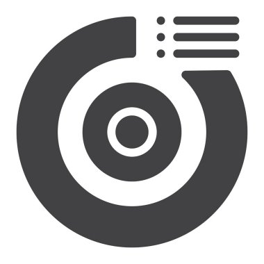 Pasta grafik simge vektör, düz işareti, üzerinde beyaz izole katı piktogram dolu. Sembol, logo illüstrasyon