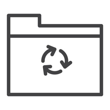 Klasör satırı simgesi, Anahat vektör işareti üzerinde beyaz izole doğrusal stil piktogram. Sembol, logo illüstrasyon. Düzenlenebilir inme. Piksel mükemmel grafikler