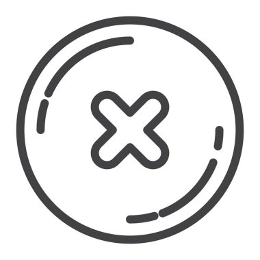 Hata düğme satırı simgesi, Anahat vektör işareti üzerinde beyaz izole doğrusal stil piktogram. Sembol, logo illüstrasyon. Düzenlenebilir inme. Piksel mükemmel grafikler