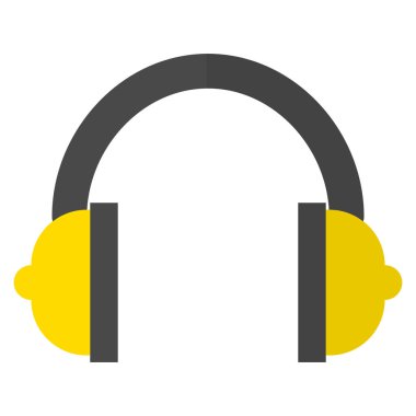 Koruyucu kulaklık düz kutsal kişilerin resmi, vektör işareti, renkli sembol üzerinde beyaz izole. Sembol, logo illüstrasyon. Düz stil tasarım