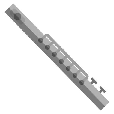 Flüt enstrüman düz simgesi, vektör işareti, renkli sembol üzerinde beyaz izole. Sembol, logo illüstrasyon. Düz stil tasarım