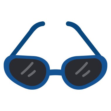 Güneş gözlüğü simge, vektör çizim düz stil tasarım üzerinde beyaz izole. Renkli grafik