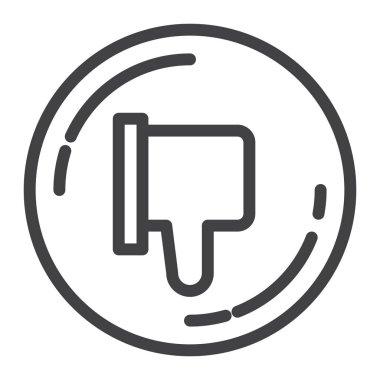 El satırı simgesi sevmemek, vektör işareti, anahat üzerinde beyaz izole doğrusal stil piktogram. Sembol, logo illüstrasyon. Düzenlenebilir inme. Piksel mükemmel grafikler