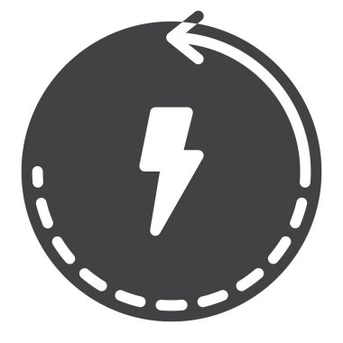 Elektrik simge vektör, düz işareti, üzerinde beyaz izole katı piktogram dolu. Sembol, logo illüstrasyon. Piksel mükemmel grafikler