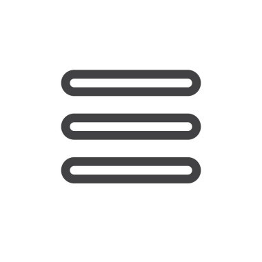 Menü satırı basit simgesi, Anahat vektör işareti üzerinde beyaz izole doğrusal stil piktogram. Sembol, logo illüstrasyon. Düzenlenebilir inme. Piksel mükemmel vektör grafikleri