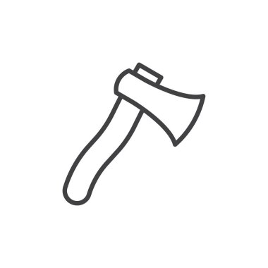 Satırı simgesi axe, vektör işareti, anahat üzerinde beyaz izole doğrusal stil piktogram. Sembol, logo illüstrasyon. Düzenlenebilir inme. Piksel mükemmel vektör grafikleri