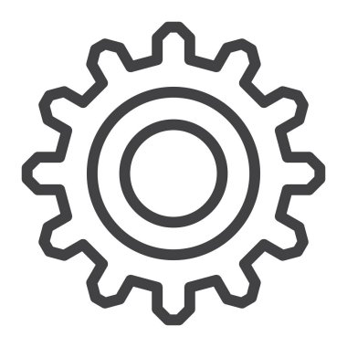 Ayarları simgesi, satır Anahat vektör işareti, üzerinde beyaz izole doğrusal stil piktogram. Sembol, logo illüstrasyon. Düzenlenebilir kontur.