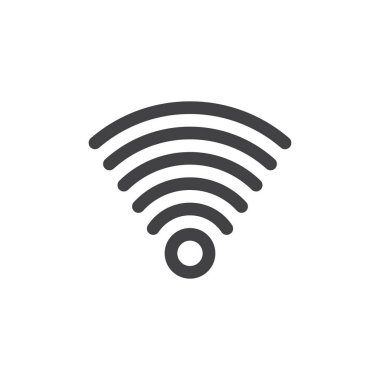 WiFi bölge satırı basit simgesi, Anahat vektör işareti, üzerinde beyaz izole doğrusal stil piktogram. Sinyal simgesi, logo illüstrasyon. Düzenlenebilir inme. Piksel mükemmel vektör grafikleri