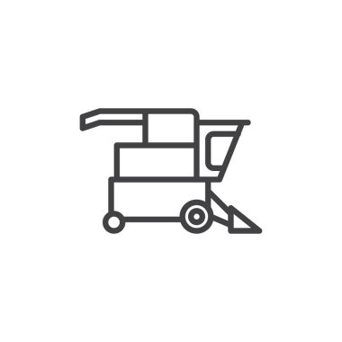 Hasat satırı simgesi birleştirmek, vektör işareti, anahat üzerinde beyaz izole doğrusal stil piktogram. Sembol, logo illüstrasyon. Düzenlenebilir kontur