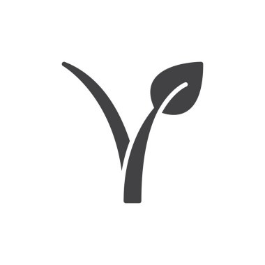 Vegan gıda simge vektör, düz işareti, üzerinde beyaz izole katı piktogram dolu. Sembol, logo illüstrasyon filiz. Piksel mükemmel vektör grafikleri