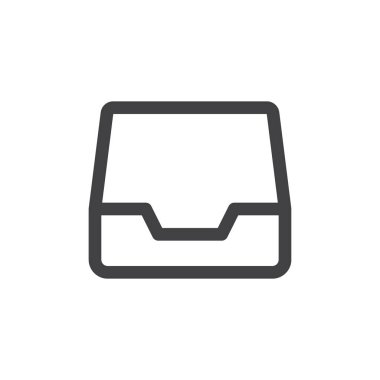 Gelen kutusu satırı basit simgesi, Anahat vektör işareti, üzerinde beyaz izole doğrusal stil piktogram. Sembol, logo illüstrasyon. Düzenlenebilir inme. Piksel mükemmel vektör grafikleri