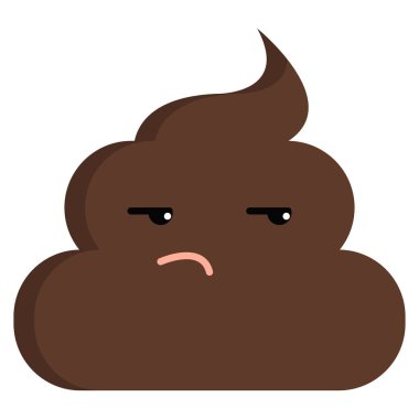 Unamused yüz kötü kokulu kaka boku emoji düz simgesi, vektör işareti, renkli sembol üzerinde beyaz izole. Sembol, logo illüstrasyon. Düz stil tasarım