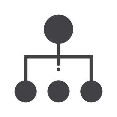İş organizasyon grafik simge vektör, düz işareti, üzerinde beyaz izole katı piktogram dolu. Sembol, logo illüstrasyon