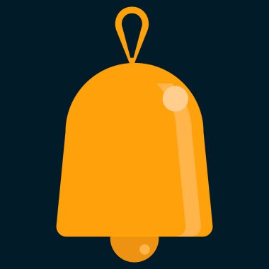 Okul jingle bell düz simgesi, vektör işareti, renkli sembol siyah izole. Sembol, logo illüstrasyon. Düz stil tasarım