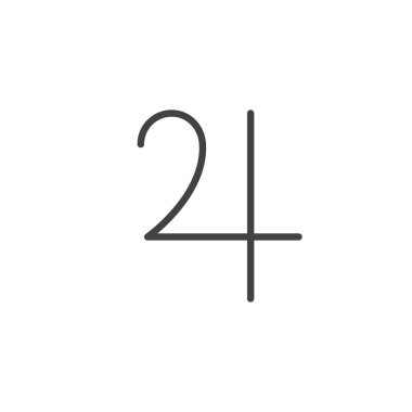 Jüpiter sembolü satırı simgesi, Anahat vektör işareti üzerinde beyaz izole doğrusal stil piktogram. Astroloji sembolü, logo illüstrasyon. Düzenlenebilir kontur.