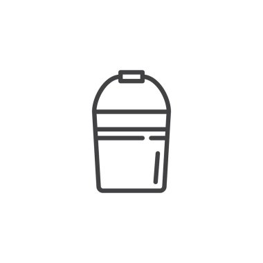 Kova satırı simgesi, vektör işareti, anahat üzerinde beyaz izole doğrusal stil piktogram. Sembol, logo illüstrasyon. Düzenlenebilir kontur