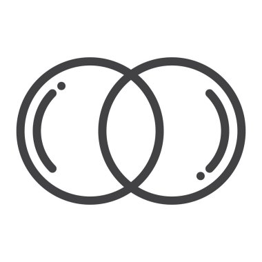 Analytics satır simgesi, Anahat vektör işareti, üzerinde beyaz izole doğrusal stil piktogram. Sembol, logo illüstrasyon. Düzenlenebilir kontur