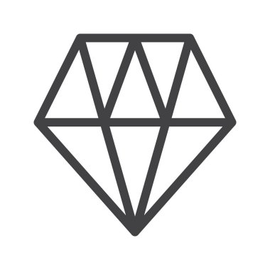 Elmas satırı simgesi, vektör işareti, anahat üzerinde beyaz izole doğrusal stil piktogram. Sembol, logo illüstrasyon. Düzenlenebilir inme. Piksel mükemmel grafikler