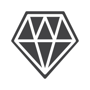 Elmas simge vektör, dolu düz işareti, üzerinde beyaz izole katı piktogram. Sembol, logo illüstrasyon. Piksel mükemmel grafikler