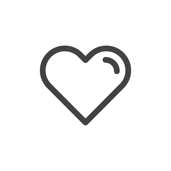 Herzlinie Einfaches Symbol Umrissvektorzeichen Lineares Piktogramm Auf Weiß Isoliert Liebe — Stockvektor