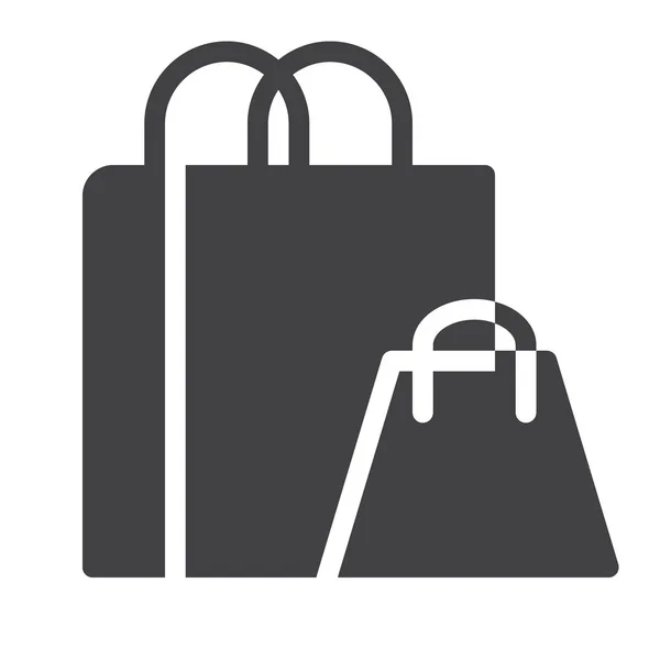 Bolsa Compras Vector Icono Lleno Signo Plano Pictograma Sólido Aislado — Vector de stock