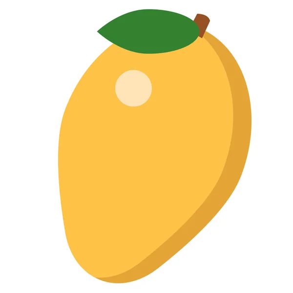 Mango Frisse Sappige Tropisch Fruit Pictogram Vector Illustratie Vlakke Stijl — Stockvector