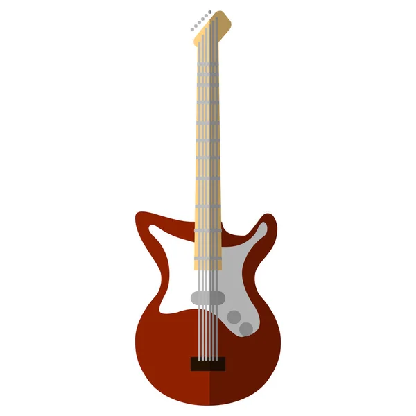 Guitar Musical Instrument Flat Icon Vector Sign Colorful Pictogram Isolated — Stock Vector