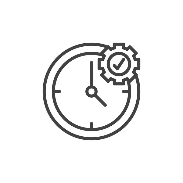 Time Management Lijn Pictogram Schetsen Van Vector Teken Lineaire Stijl — Stockvector