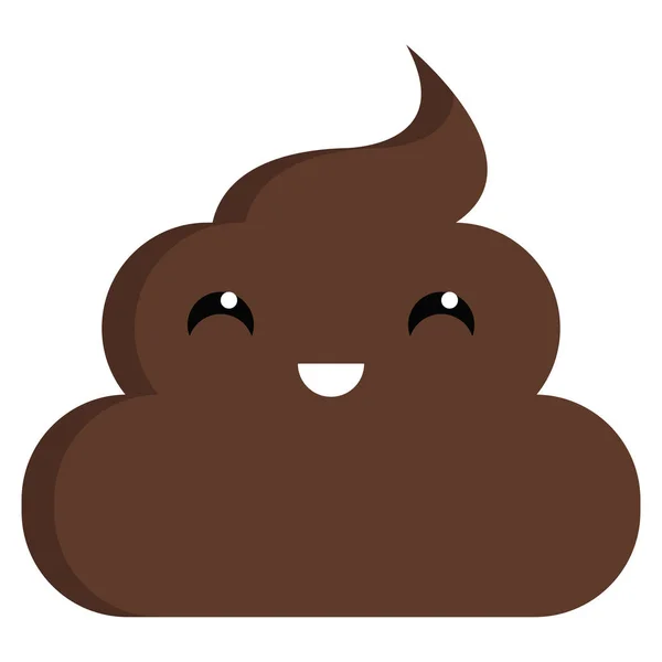 Grinning Face Smiling Eyes Stinky Poop Shit Emoji Flat Icon — Stock Vector