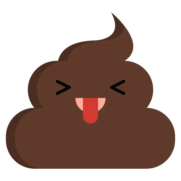 Face Stuck Out Tongue Closed Eyes Stinky Poop Shit Emoji — Stock Vector