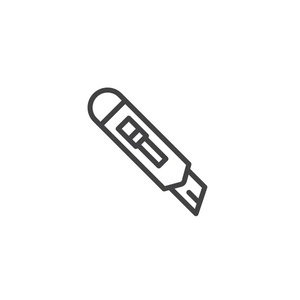 纸切割机线图标 轮廓矢量符号 线性样式象形图隔离在白色 徽标插图 可编辑笔画 — 图库矢量图片