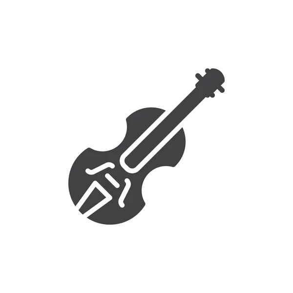 Вектор Іконки Скрипки Заповнений Плоский Знак Суцільна Піктограма Ізольована Білому — стоковий вектор