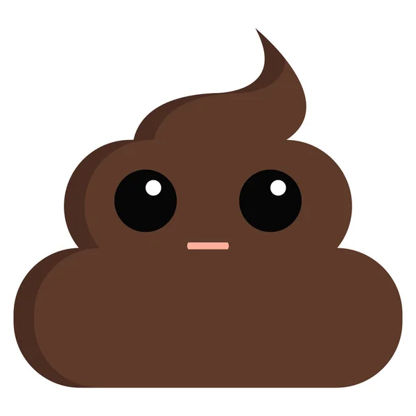 Flushed Face Stinky Poop Shit Emoji Flat Icon Vector Sign — Stock Vector