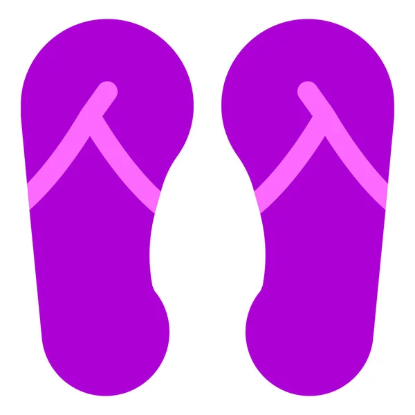 Flip Flop Summer Shoe Icon Vector Illustration Flat Style Design — Stock Vector