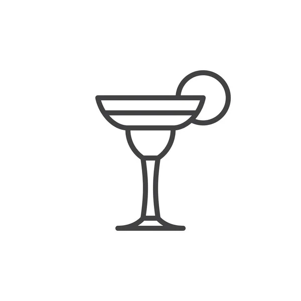 Cocktail Margarita Liniensymbol Umrissvektorzeichen Lineares Stilpiktogramm Auf Weiß Isoliert Symbol — Stockvektor