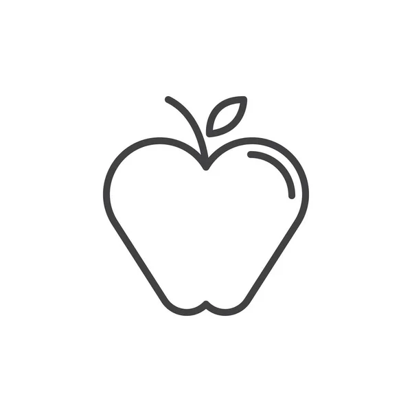 Ikona Čáry Apple Osnovy Vektor Znamení Lineární Styl Piktogram Izolované — Stockový vektor