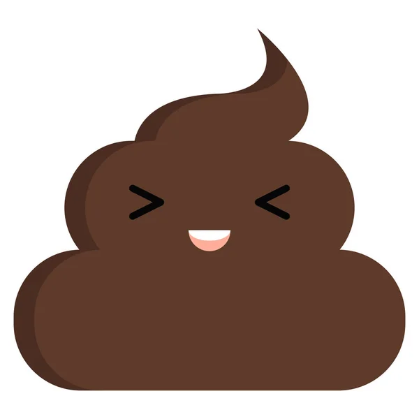 Smiling Face Open Mouth Closed Eyes Stinky Poop Shit Emoji — Stock Vector