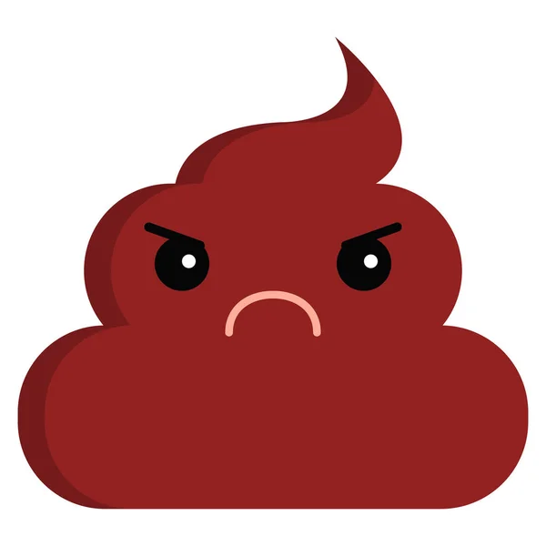 Pouting Face Stinky Poop Shit Emoji Flat Icon Vector Sign — Stock Vector