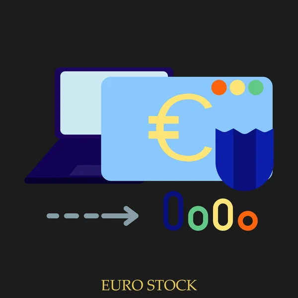 Euro Stock Vector Illustration Design Stile Piatto Grafica Colorata — Vettoriale Stock