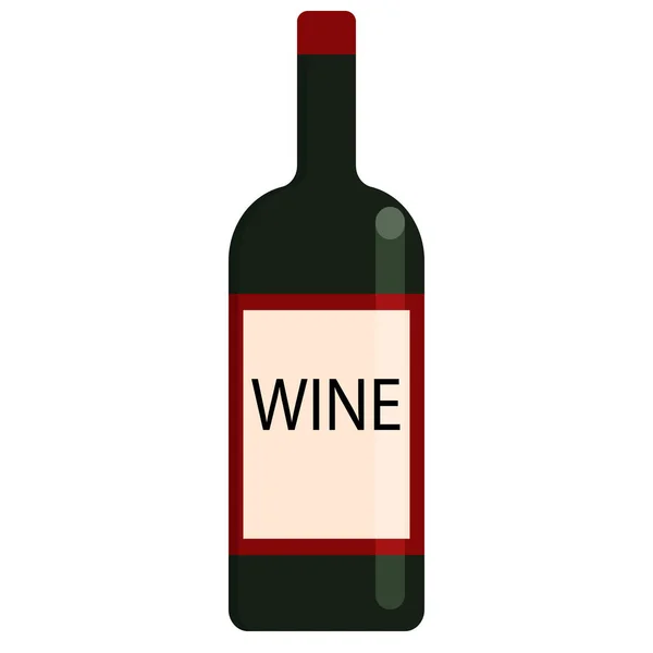 Botella Vino Bebida Alcohólica Icono Plano Signo Vectorial Pictograma Colorido — Vector de stock