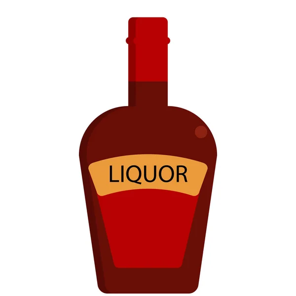 Schnapsflasche Alkoholisches Getränk Flaches Symbol Vektorschild Buntes Piktogramm Auf Weiß — Stockvektor