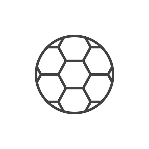 Futbol Topu Satırı Simgesi Anahat Vektör Işareti Üzerinde Beyaz Izole — Stok Vektör