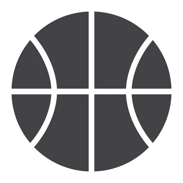 Basket Ball Ikonen Vektor Fyllda Platta Tecken Solid Piktogram Isolerade — Stock vektor