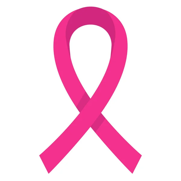 乳房癌意識ピンク リボンのアイコン ベクトル イラスト フラット スタイル デザイン白で隔離 カラフルなグラフィック — ストックベクタ
