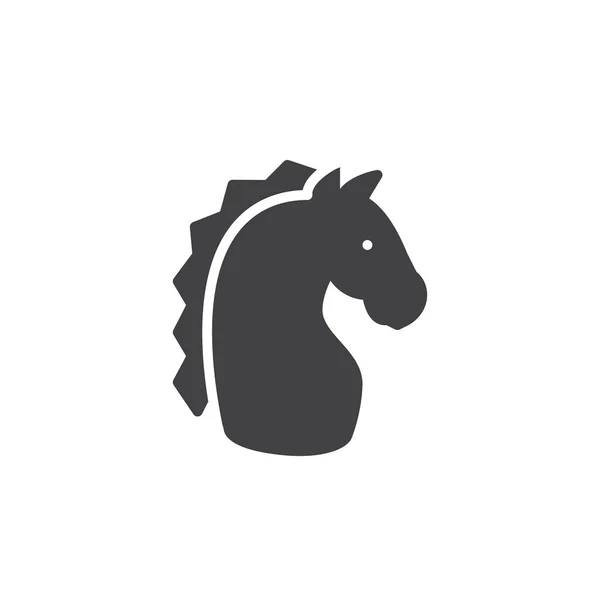 フラット サイン 固体のピクトグラムを白で隔離する馬のアイコン ベクトルの一年 占星術シンボル ロゴの図 — ストックベクタ