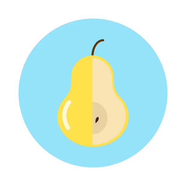 Yellow Pear Flat Icon Colorful Button Circular Vector Sign Flat — Stock Vector