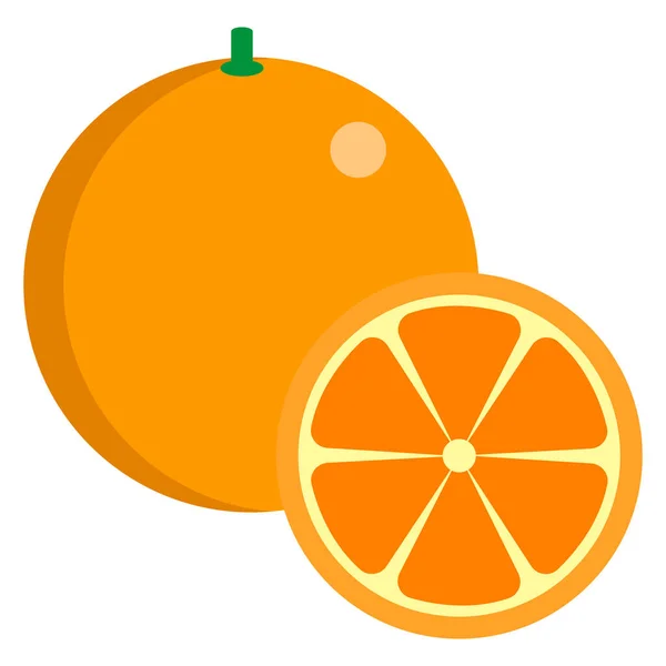 Icône Agrumes Juteux Frais Orange Illustration Vectorielle Design Plat Isolé — Image vectorielle