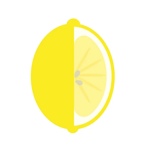 Limon Sulu Taze Meyve Düz Simgesi Vektör Işareti Renkli Sembol — Stok Vektör