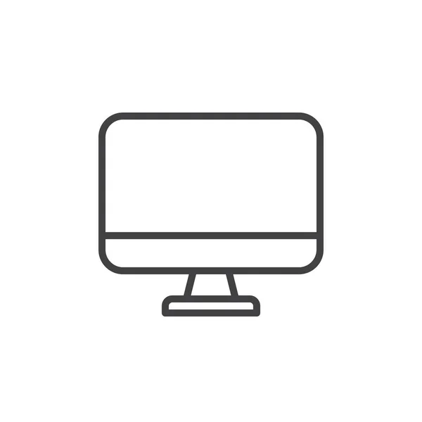Ícone Linha Computador Desktop Sinal Vetor Contorno Pictograma Estilo Linear —  Vetores de Stock