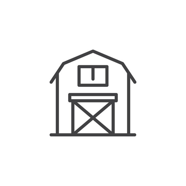 Barn line icon, outline vector sign, linear style pictogram isolated on white. Symbol, logo illustration. Editable stroke